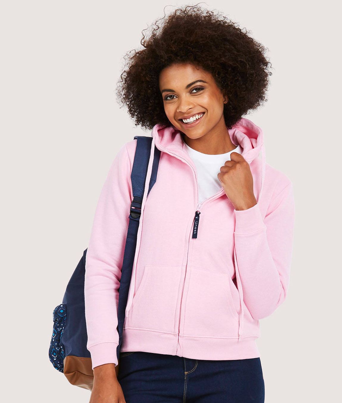 Uneek UC505 Ladies hoodie with embroidered logo