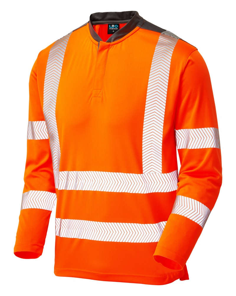 Orange Long Sleeved Hivis T Shirt Leo