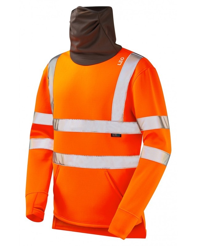 Hi Vis Sweatshirt with built in Face Covering Snood Leo SS06