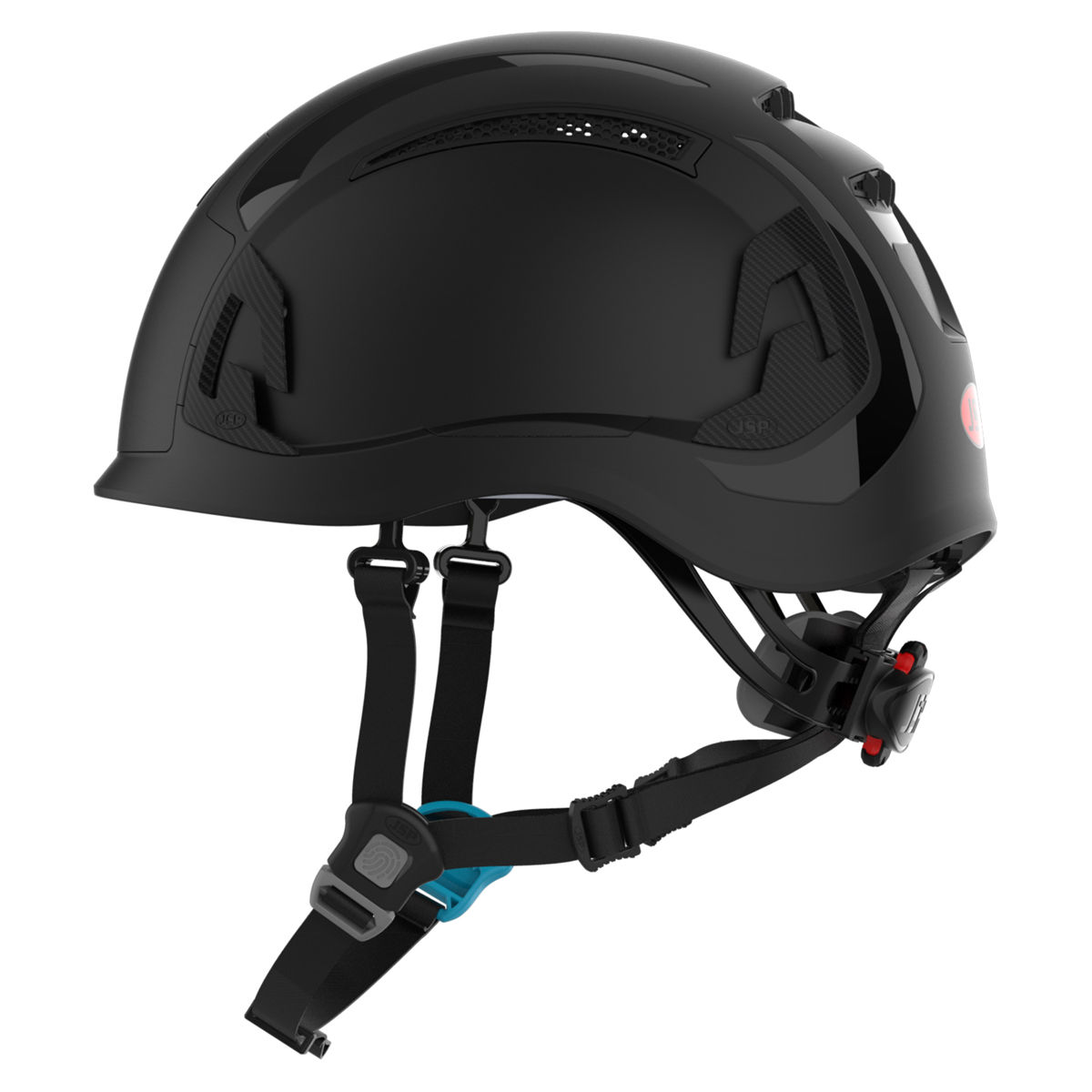 JSP Alta Skyworker Helmet Hi Vis Black printed logo