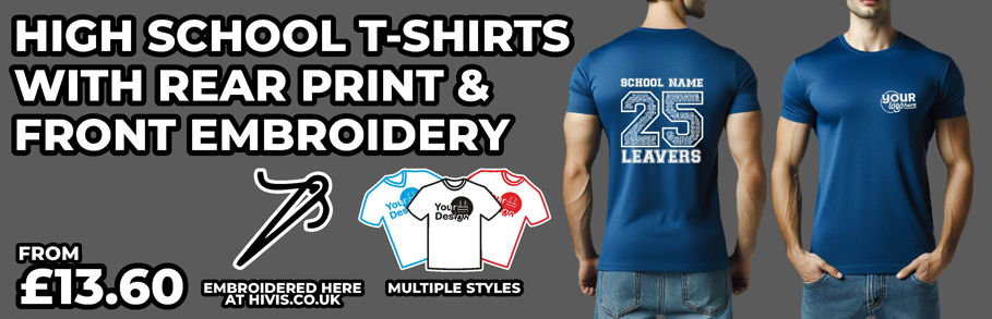Printed & Embroidered High School Leavers T-Shirts