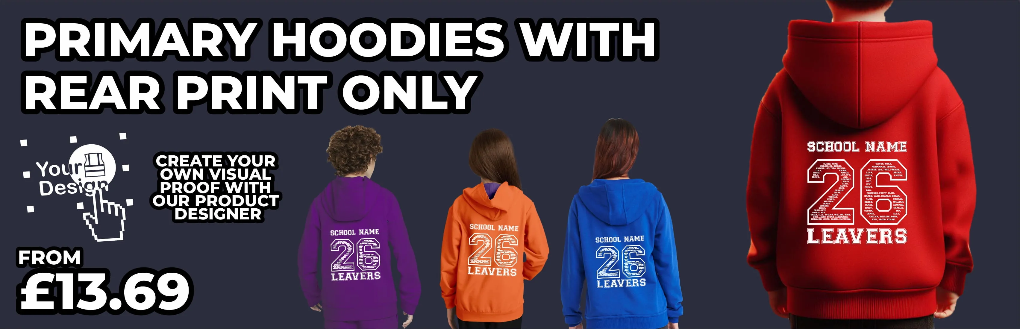 Printed Primary School Leavers Hoodies