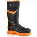 Buckbootz Black and Orange Hi Vis Wellington BBZ8000