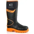 Buckbootz Black and Orange Hi Vis Wellington BBZ8000