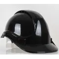 Black safety helmet vented