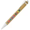 Custom printed Bamboo Pen With Metal Tip & Clip