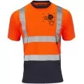 Custom Printed Orange and Blue Hi Vis Tee Shirt Custom Printed Orange and Blue Hi Vis Tee Shirt