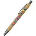 Custom printed Bamboo Pen With Grey Nib & Clip