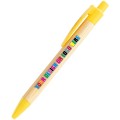 Custom printed Bamboo Pen With Yellow Nib & Clip