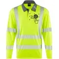 Personalised Long Sleeve Yellow Hi Vis Poloshirt Leo EcoViz P13