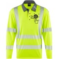 Personalised Long Sleeve Yellow Hi Vis Poloshirt Leo EcoViz P13