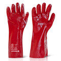 Chemical Red PVC Gauntlet 16 inch long PVCG