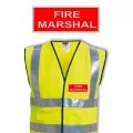 Hi Vis Vest With Red And Silver Fire Marshal Print