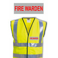 Hi Vis Vest With Red And Silver Fire Warden Print