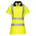 Yellow/Black Ladies Hi Vis Polo Shirt Portwest LW72