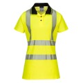 Yellow/Black Ladies Hi Vis Polo Shirt Portwest LW72