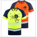 Two Colour Hi Vis T-Shirt Leo EcoViz T16 Yellow/Orange.