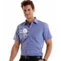UC714 Men's Tailored Fit Short Sleeve Poplin Shirt Product Image