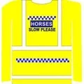Printed Horse Riding hi vis vest Long Sleeve SLOW POLITE NOTICE