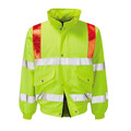 Hi Vis Bomber Bomber Jacket with red Braces