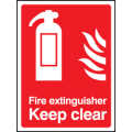 Fire Extinguisher keep clear sign