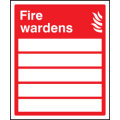 Fire wardens sign Fire wardens sign