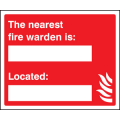 The nearest fire warden is sign