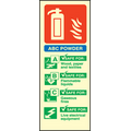 Dry powder extinguisher identification sign