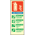 Dry powder extinguisher identification sign