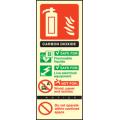 Co2 extinguisher identification sign