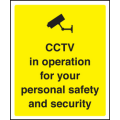 CCTV in operation for personal sign