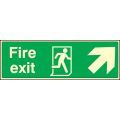 Fire exit up and right sign