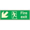 Fire exit down and left sign