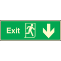 Exit down sign