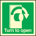 Turn to open right sign Turn to open right sign