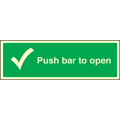 Push bar to open sign