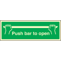 Push bar to open sign Push bar to open sign