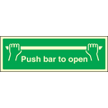 Push bar to open sign