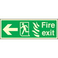 Fire exit arrow left HTM sign