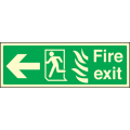 Fire exit arrow left HTM sign