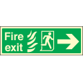 Fire exit arrow right HTM sign
