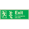 Emergency exit left HTM sign
