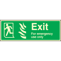 Emergency exit left HTM sign