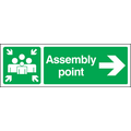 Assembly point right sign