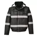 Black Hi Vis Bomber Jacket S434 Black Hi Vis Bomber Jacket S434