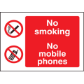 No smoking or mobile phones sign