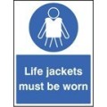 Life jackets must be worn sign