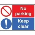 Keep clear no parking sign