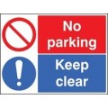 Keep clear no parking sign