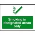 No Smoking in designated area sign